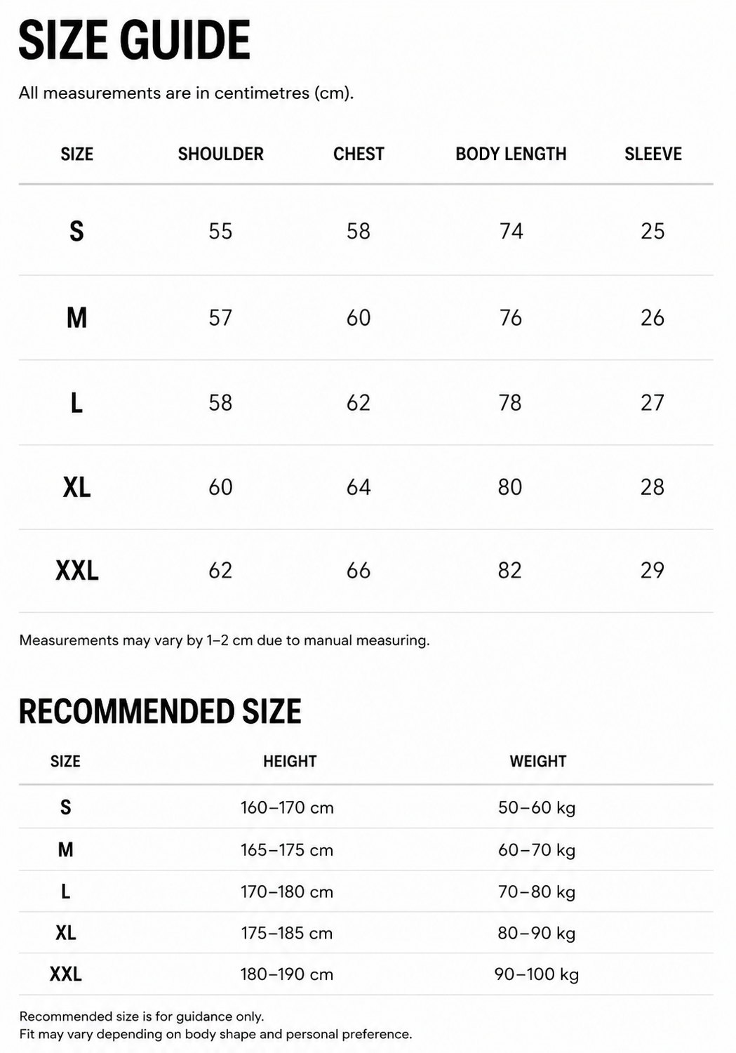 Size Chart