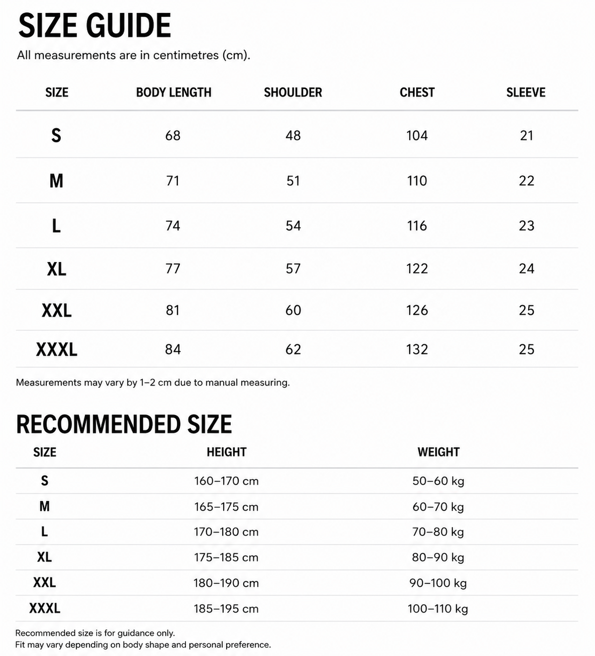 Size Chart