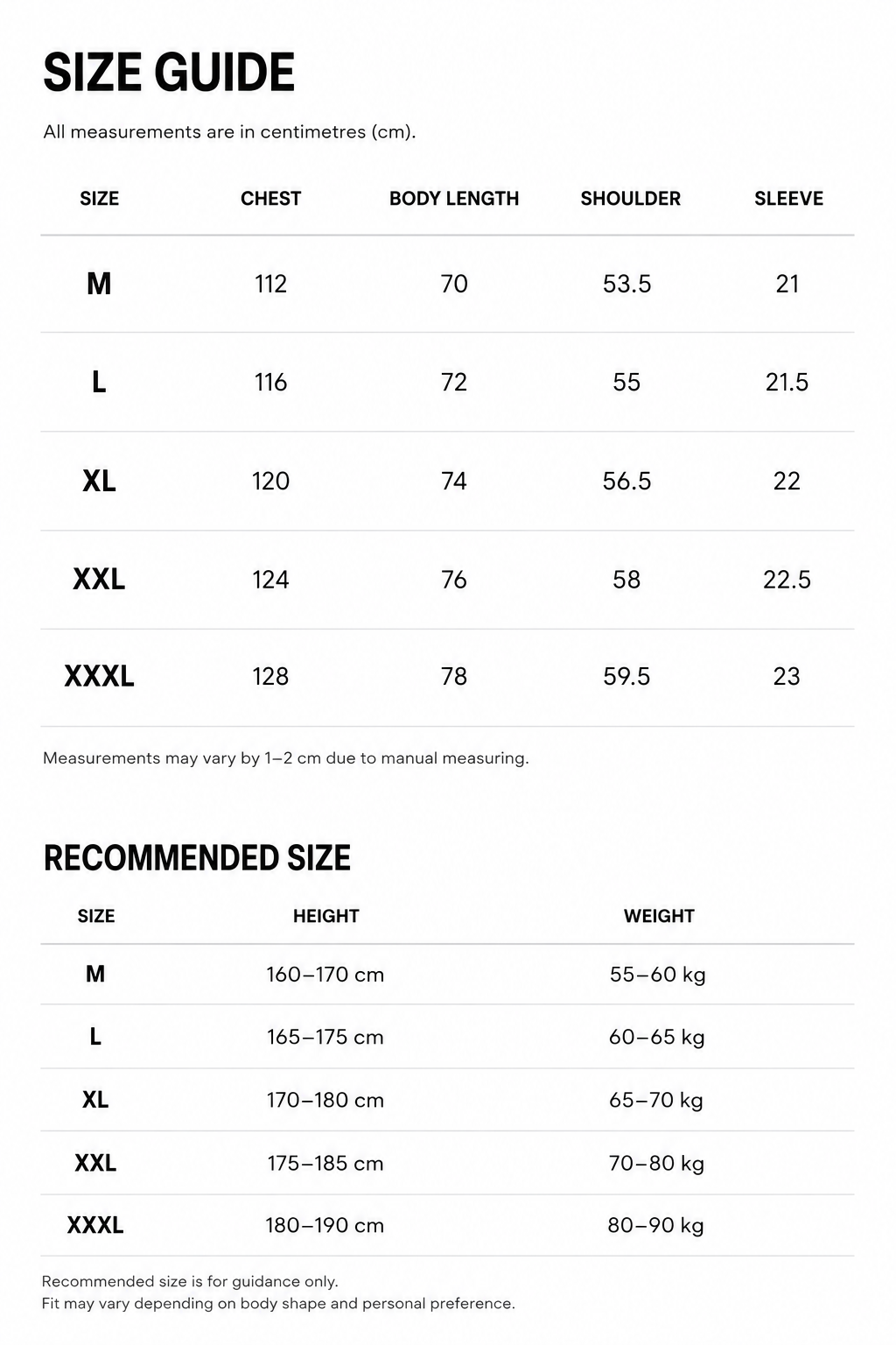 Size Chart