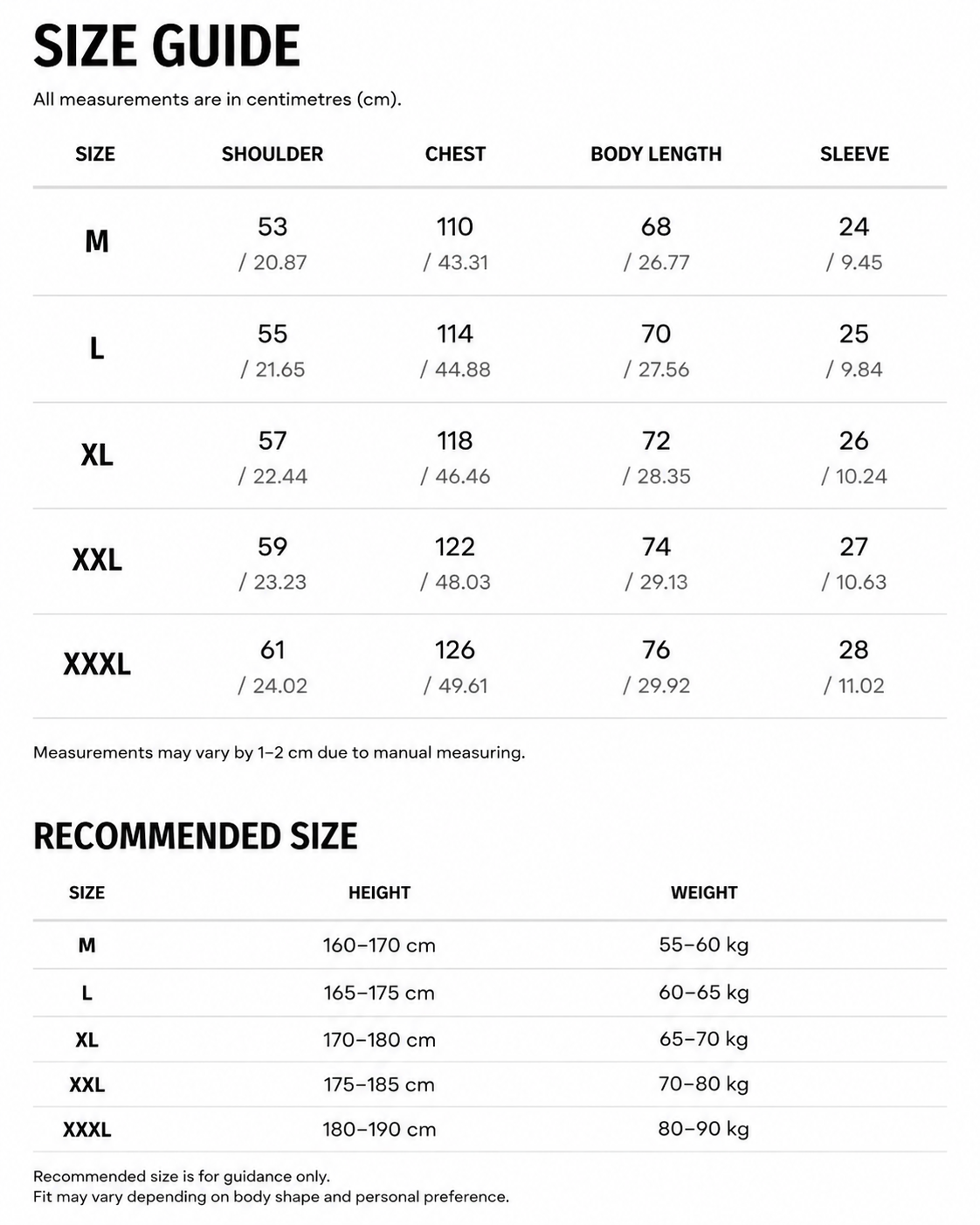 Size Chart