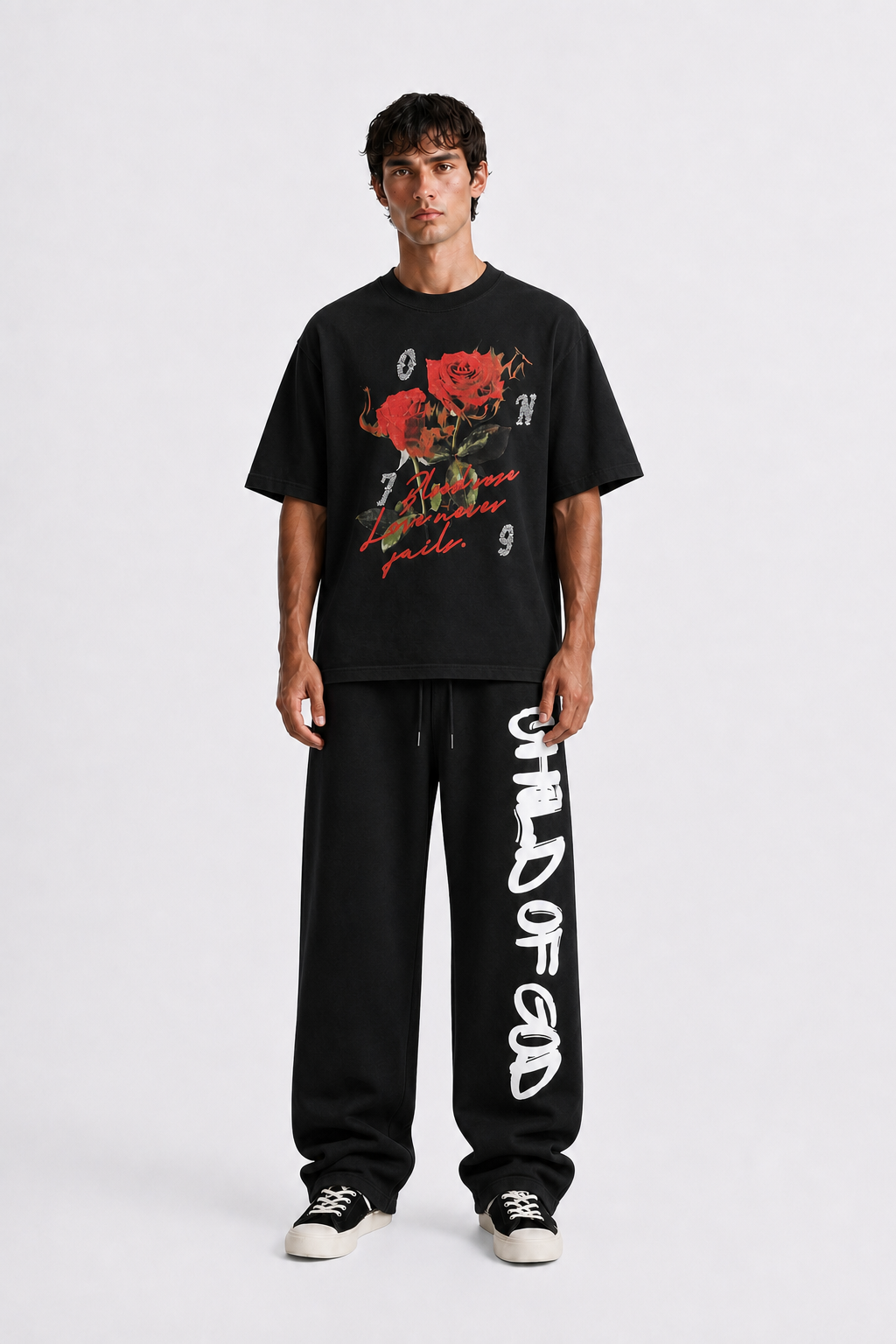 Graphic Wide Leg Sweatpants