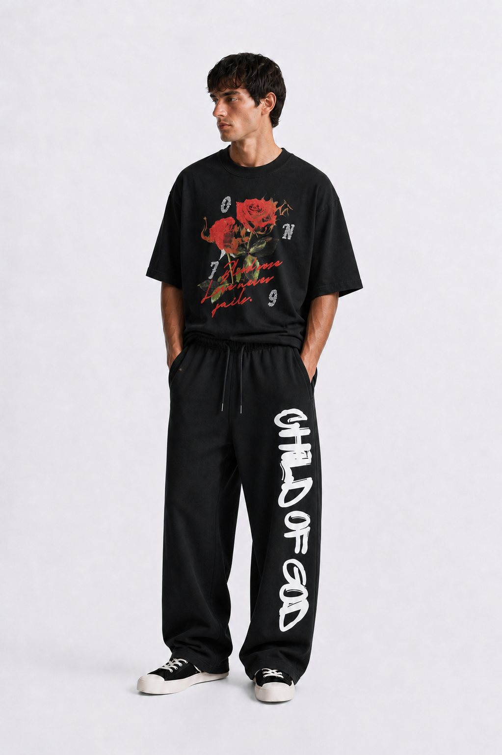 Graphic Wide Leg Sweatpants