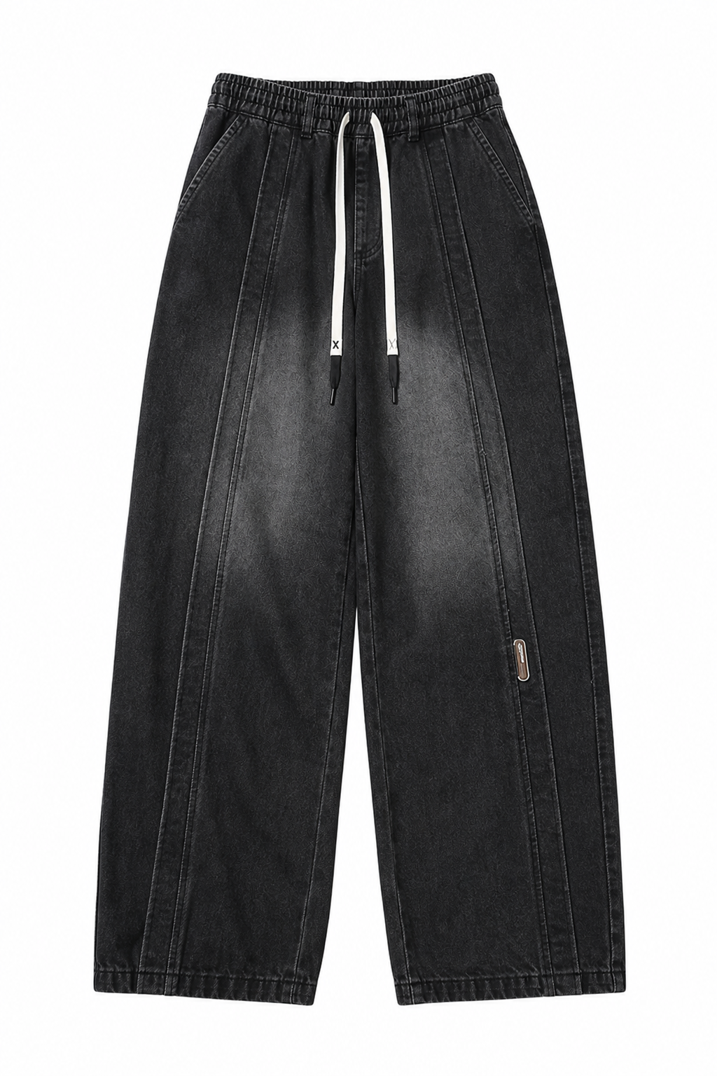 Panel Stitch Wide Leg Jeans