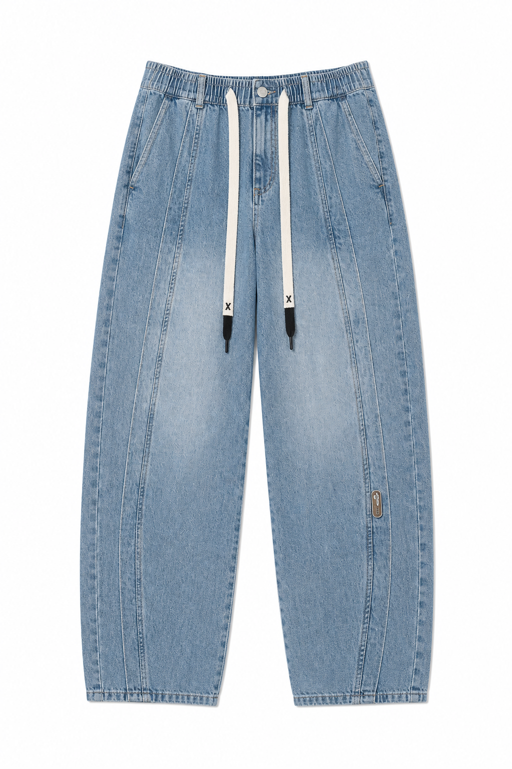 Panel Stitch Wide Leg Jeans