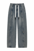 Panel Stitch Wide Leg Jeans