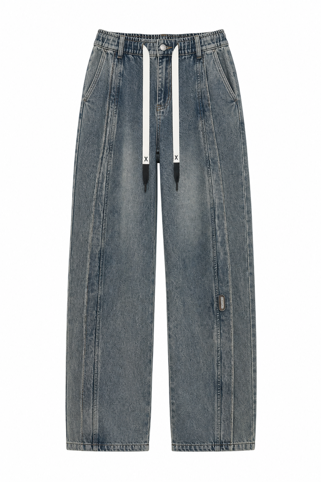 Panel Stitch Wide Leg Jeans